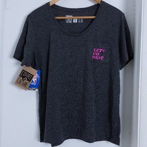 NWT Miami Heat gray  with pink pocket text tshirt